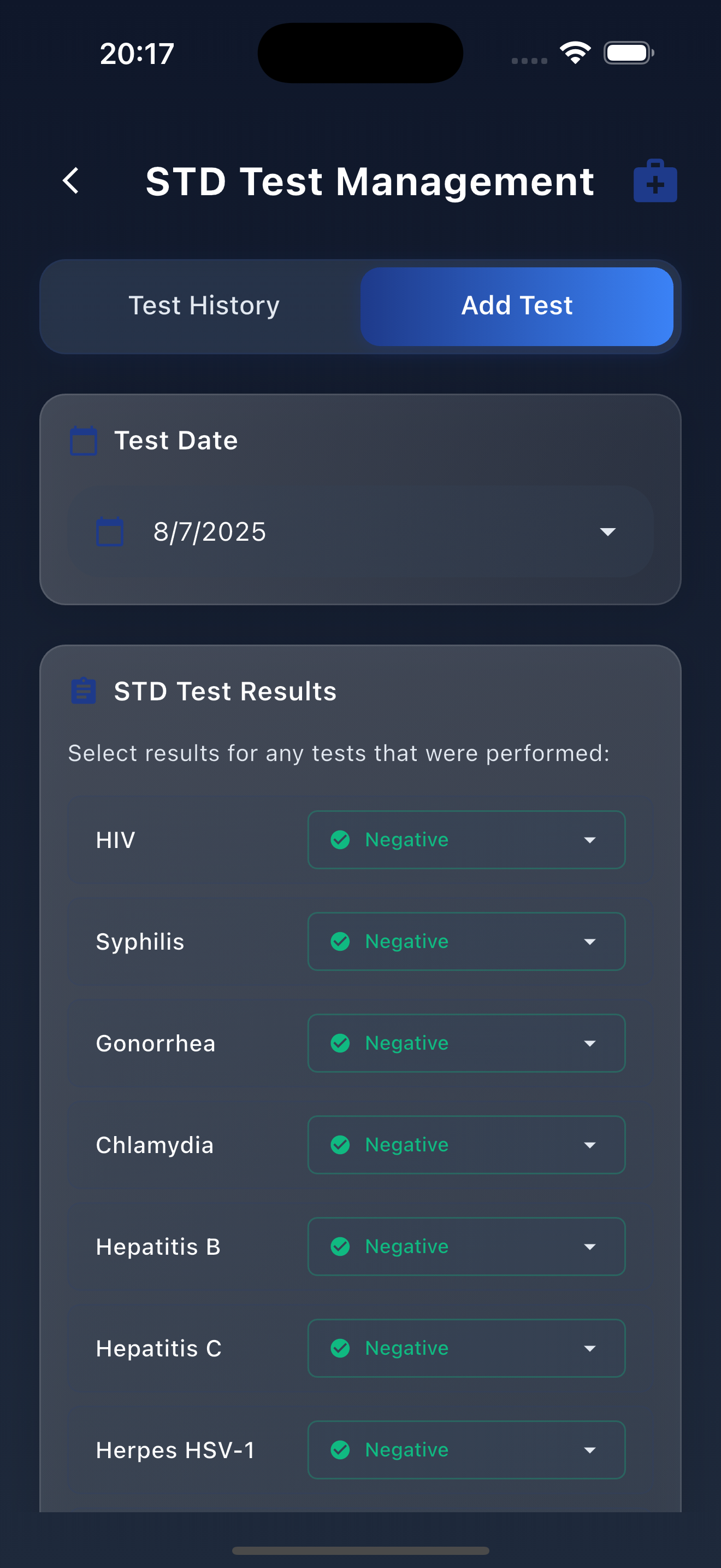 STD Test Management